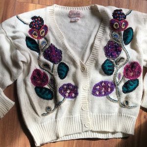 Jaclyn Smith Vintage Fiber Art Cardigan Sweater